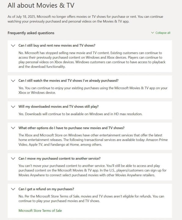 Microsoft Abruptly Shuts Down Movies & TV Store on Xbox and Windows Without Warning