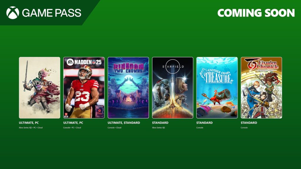 Epic Xbox Game Pass Wave 1 lineup announced: Avowed, Madden NFL 25, and more
