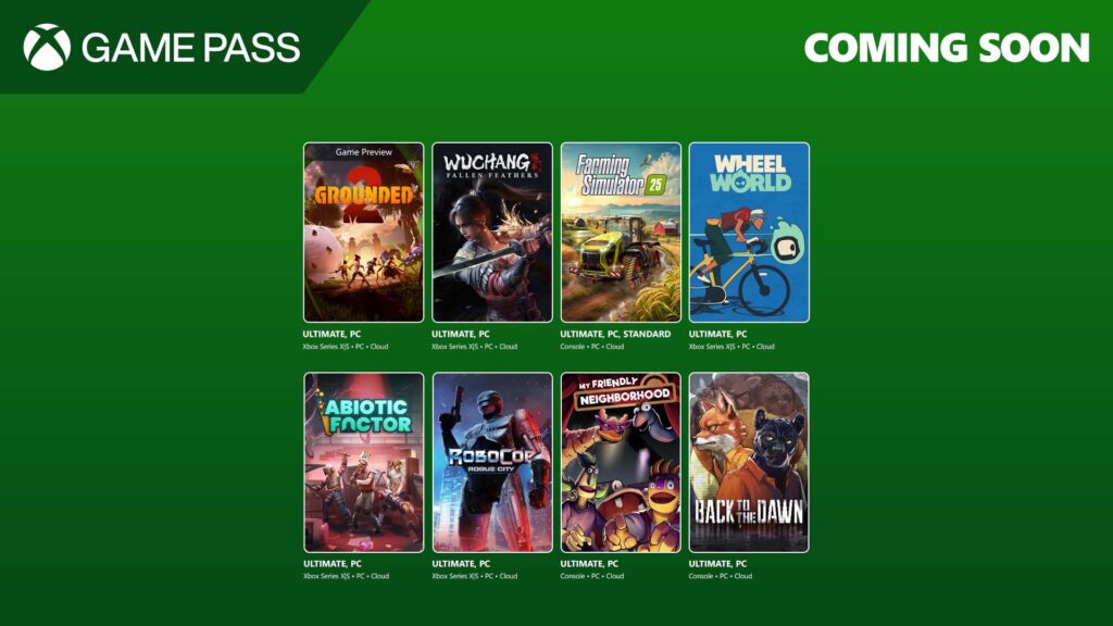 Xbox Game Pass Adds Blockbusters in Late July 2025: Grounded 2, Wuchang: Fallen Feathers, Farming Simulator 25 & More