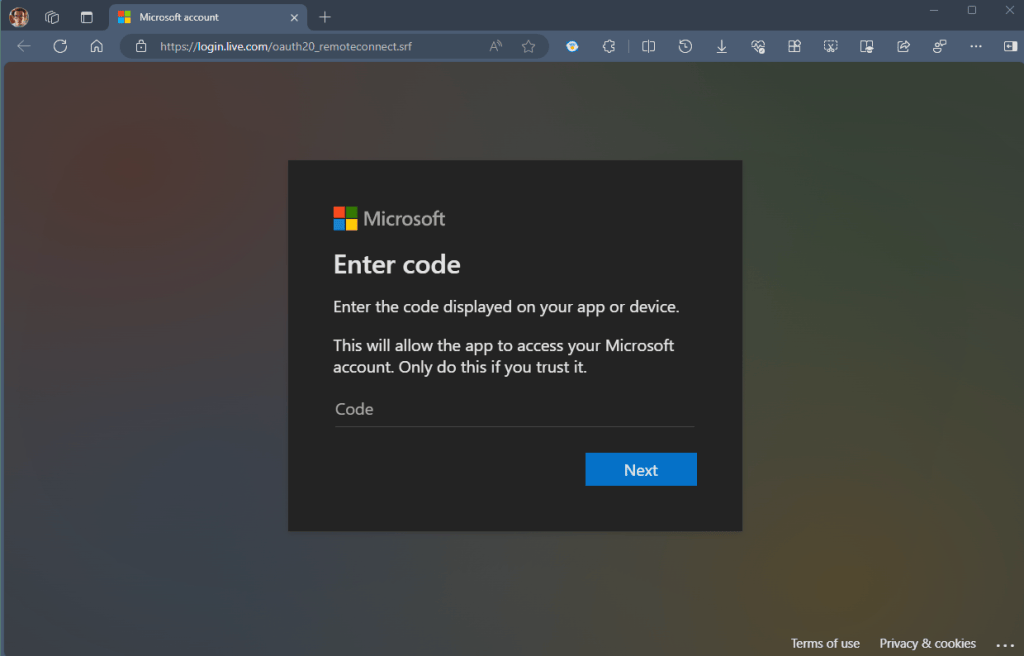 microsoft single-use codes
