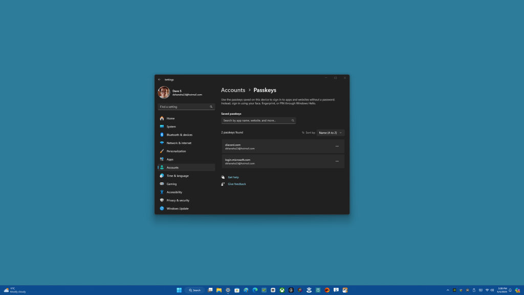 passkeys in windows 11